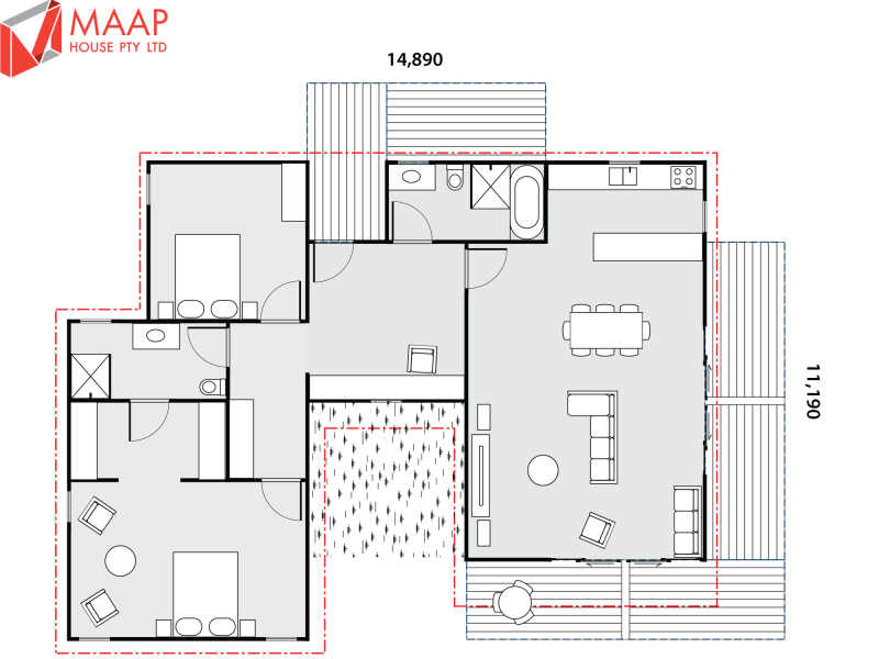 MAAP House Floorplan Custom 2 Bed 1.05