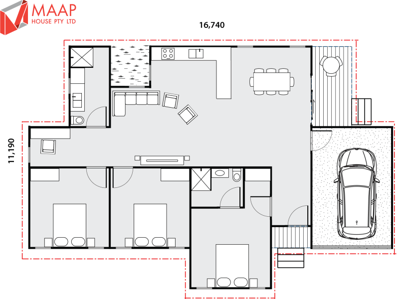 MAAP House Floorplan Custom 3 Bed 1.07